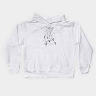 Abstract Bodies Drawing Improvisation #8 Kids Hoodie